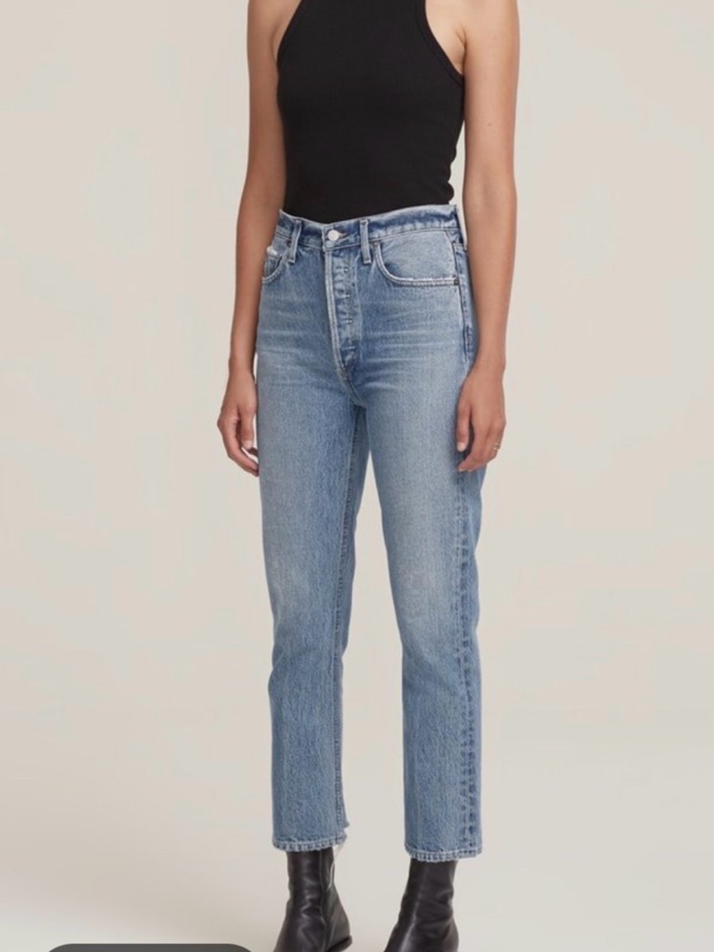 Agolde Riley High-Rise Straight Leg Crop Jeans